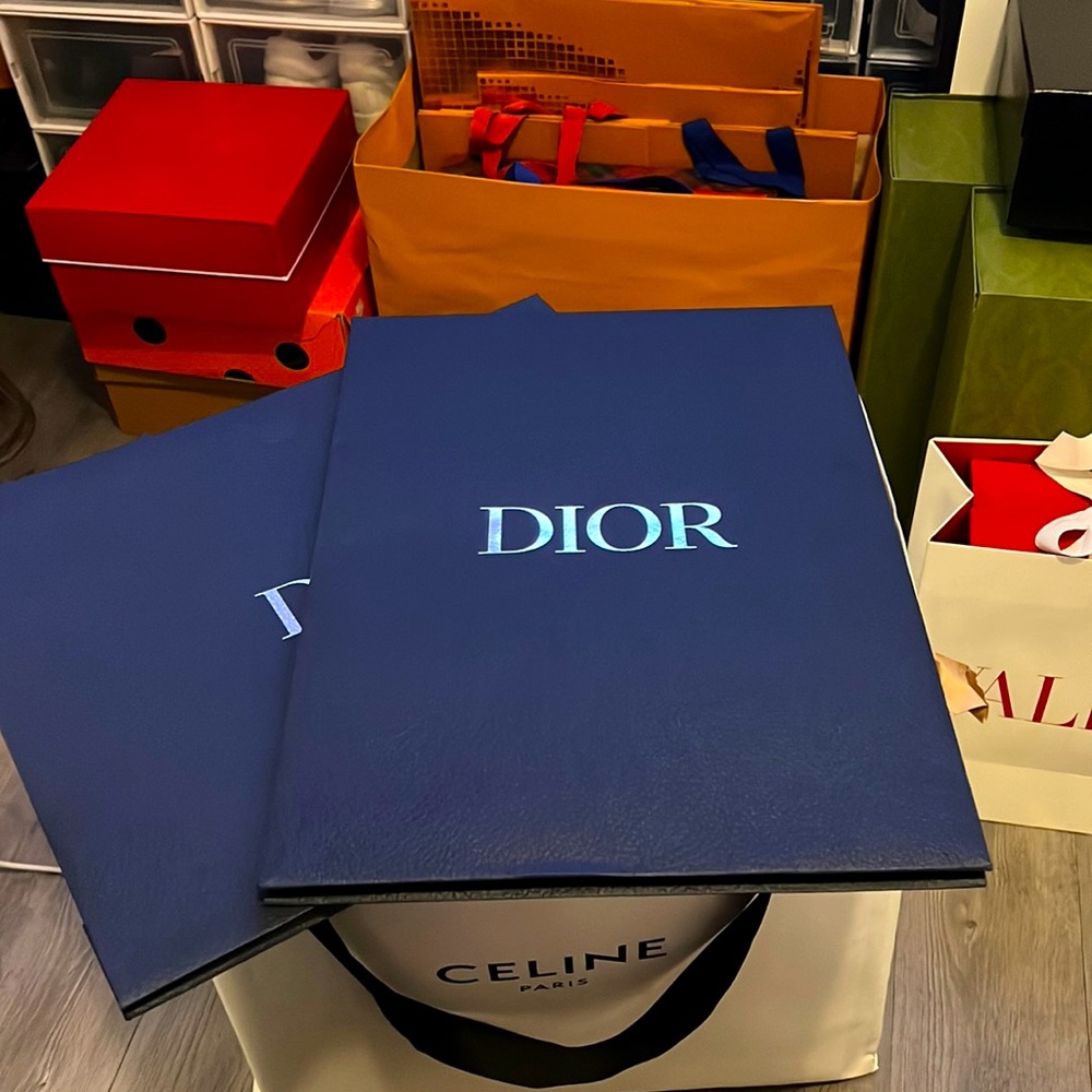 Dior clothing pouch and shopping bag